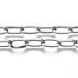 304 Stainless Steel Cable Chains, with Spool, Unwelded, Flat Oval