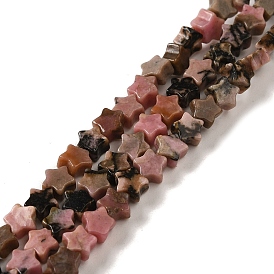 Natural Rhodonite Beads Strands, Star