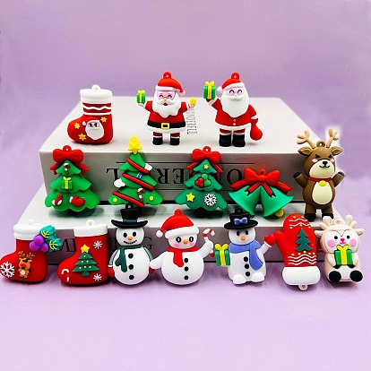 Colgantes grandes de plástico de pvc de navidad, guantes/árbol de navidad/calcetines navideños/ciervo/colgante de campana