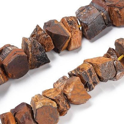Natural Tiger Eye Beads Strands, Rough Raw Stone, Nuggets