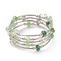 Glass Beads Five Loops Wrap Bracelets, Brass Bead Bracelet for Women
