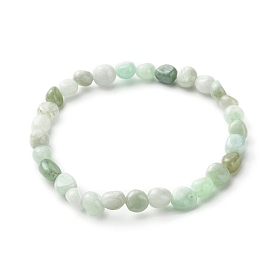 Bracelet de perles de pépites de jade naturel pour hommes femmes, cadeau de bijoux de bracelet extensible