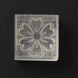 Resin Stamps, for DIY Craft Card Scrapbooking Supplies, Square with Flower Pattern, Clear