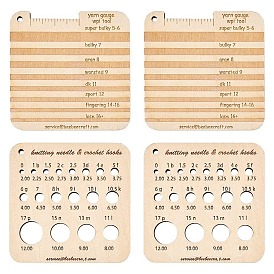 Square Wooden Knitting Needle Gauge Tools, Measuring Tool, for Crochet Hooks, Yarn Thickness