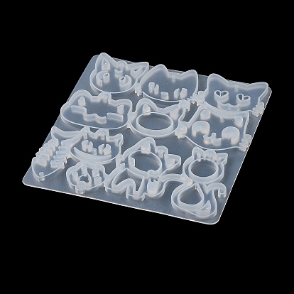 Moldes de silicona para colgantes diy de conejo/gato, moldes de resina, para resina uv, fabricación artesanal de resina epoxi