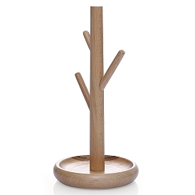 Wood Jewelry Display Rack with Tray, For Hanging Watch Ring Bracelets