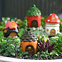 Resin House Figurines Display Decorations, Micro Landscape Garden Decoration