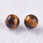 Natural Tiger Eye Beads, Half Drilled, Round