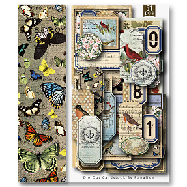 51Pcs 51 Patterns Scrapbook Paper Pads, for DIY Album Scrapbook, Background Paper, Diary Decoration