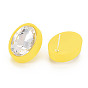 Aretes ovalados de diamantes de imitación de cristal con 925 pasadores de plata esterlina para mujer