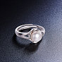 SHEGRACE Flower 925 Sterling Silver Finger Ring, with Freshwater Pearl, 18mm