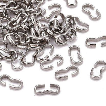 304 Stainless Steel Quick Link Connectors, Chain Findings, Number 3 Shaped Clasps, 8x4x1mm