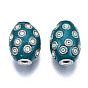 Handmade Indonesia Beads, with Alloy Findings, Oval, Antique Silver