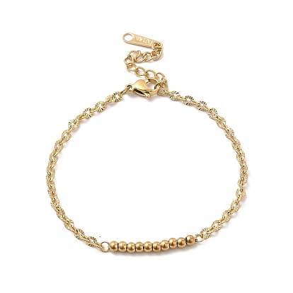 Placage ionique (ip) 304 bracelet à maillons ronds en acier inoxydable avec chaînes à maillons ovales pour femme