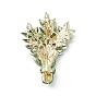 Rhinestone Wheat Brooch Pin, Golden Alloy Badge for Backpack Clothes