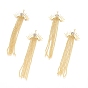 Brass Micro Pave Cubic Zirconia Pendants, with Ball Chains Tassel, Long-Lasting Plated, Eye, Real 18K Gold Plated