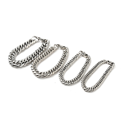 201 Stainless Steel Cuban Link Chains Bracelet for Men Women