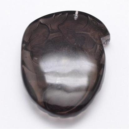 Natural Ice Crystal Obsidian Carven Pendants, Qilin