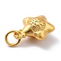 Encantos de bronce, con anillos de salto, larga duración plateado, estrella con fu carácter chino
