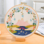 Mountain & River Scenery Pattern Embroidery Starter Kits, including Embroidery Fabric & Thread, Needle, Instruction Sheet