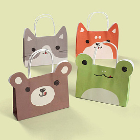 Joli sac à poignée cadeau en papier animal pour la journée des enfants
