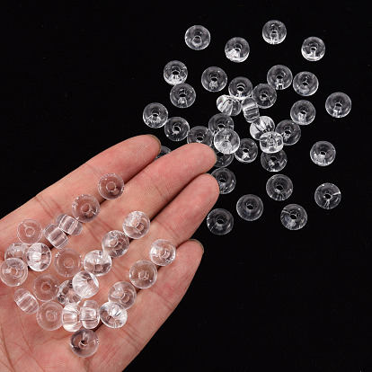 Perlas de vidrio transparentes, plano y redondo