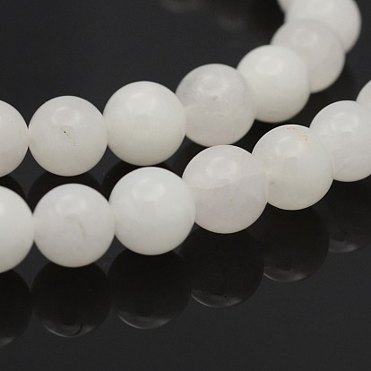 Rondes naturelle de jade blanc rangées de perles