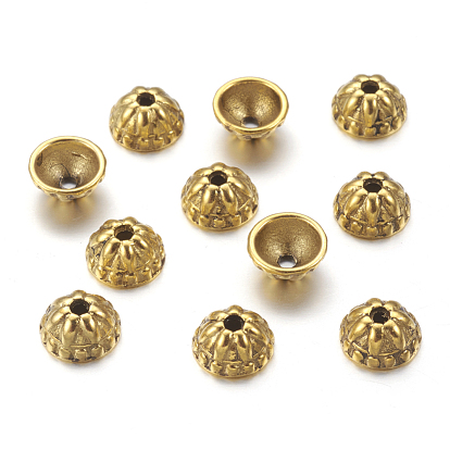 Tibetan Style Alloy Caps, Cadmium Free & Lead Free