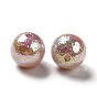 Perlas de acrílico opaco chapado uv, iridiscente, color de ab chapado, rondo