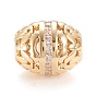 Brass Micro Pave Clear Cubic Zirconia Beads, Long-Lasting Plated, Barrel