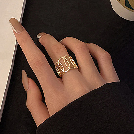 Винтажное полое индивидуальное кольцо-цепочка для пар, повязка на палец в стиле панк