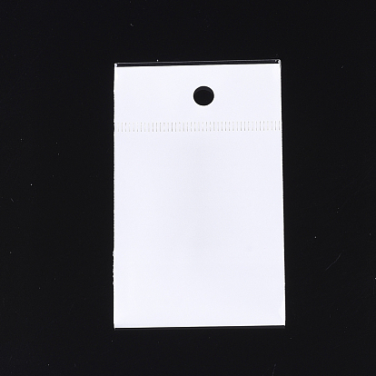 Sacs de cellophane de film de perle, matériel opp, scellage auto-adhésif, avec trou de suspension, rectangle