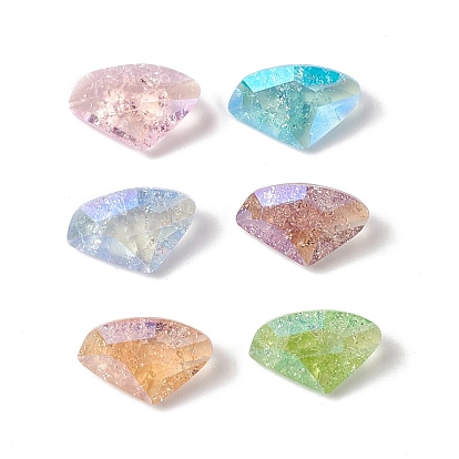 Cabochons en verre strass style clair de lune craquelé, pointé en arrière, triangle