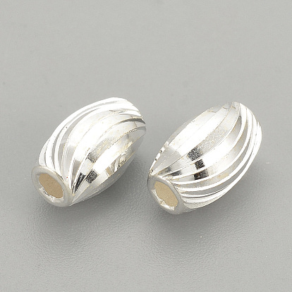 925 Sterling Silver Beads, Oval