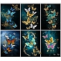 DIY Butterfly Theme Diamond Painting Kits, Including Canvas, Resin Rhinestones, Diamond Sticky Pen, Tray Plate and Glue Clay