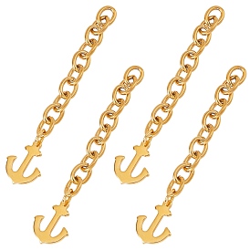 Unicraftale 304 Stainless Steel Chain Extender, with Anchor Charms