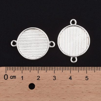 Support à cabochon de style tibétain, sans cadmium et sans plomb, plat rond, plateau: 18 mm, 28x21x1.5 mm, Trou: 2mm