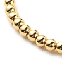 Brass Round & Shell Flower Beaded Stretch Bracelet for Women