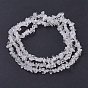Brins de perles de cristal de quartz, perles de cristal de roche, clair, 3~5x3~5mm, Trou: 1mm, 31~32 pouce