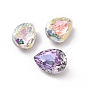 K5 Glass Rhinestone Cabochons, Pointed Back & Back Plated, Faceted, Teardrop