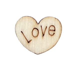 100Pcs Unfinished Wooden Heart Decoration Sheet, with Word Love, for Craft Home Wedding Party Decorations