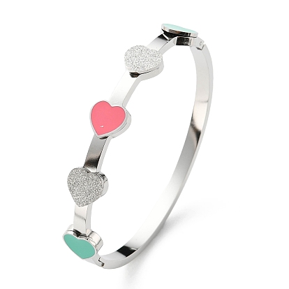 304 bracelet à charnière cœur en acier inoxydable pour la Saint-Valentin