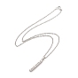Rectangle avec mot je t'aime 304 collier pendentif en acier inoxydable avec chaîne câble en alliage pour femme