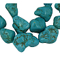 Synthetic Turquoise Beads Strands, Dyed, 19~22x14~16mm, Hole, 1mm
