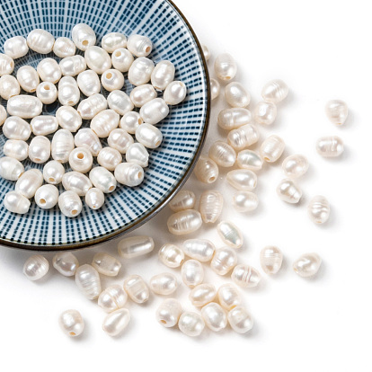Cuentas de perlas de gran agujero, perlas sueltas de perlas de agua dulce cultivadas naturales, teñido, arroz