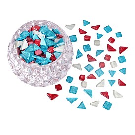 ARRICRAFT Glass Cabochons, Mosaic Tiles, with Glitter, for Home Decoration or DIY Crafts, Mixed Shapes