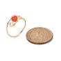 7 Bagues rondes en perles tressées en pierres naturelles et synthétiques mélangées, bijoux enveloppés de fil de cuivre ton or clair pour femmes