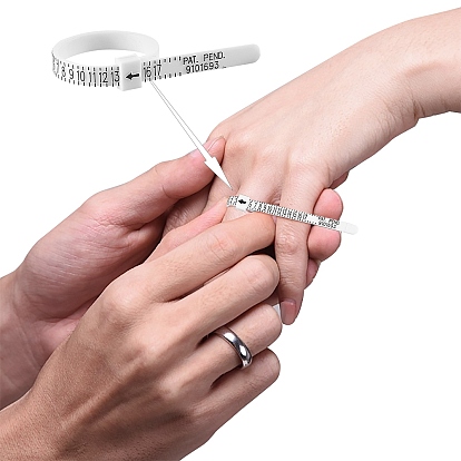 Размер кольца сша официальный американский мерка пальца, с двусторонним напильником для губчатой полировки и тканью для полировки серебра