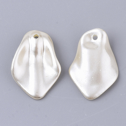 Colgantes de perlas de imitación de plástico abs, pétalo / hoja