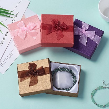 Saint Valentin Cadeaux boîtes Forfaits boîtes bracelet en carton, carrée, 90x90x27mm